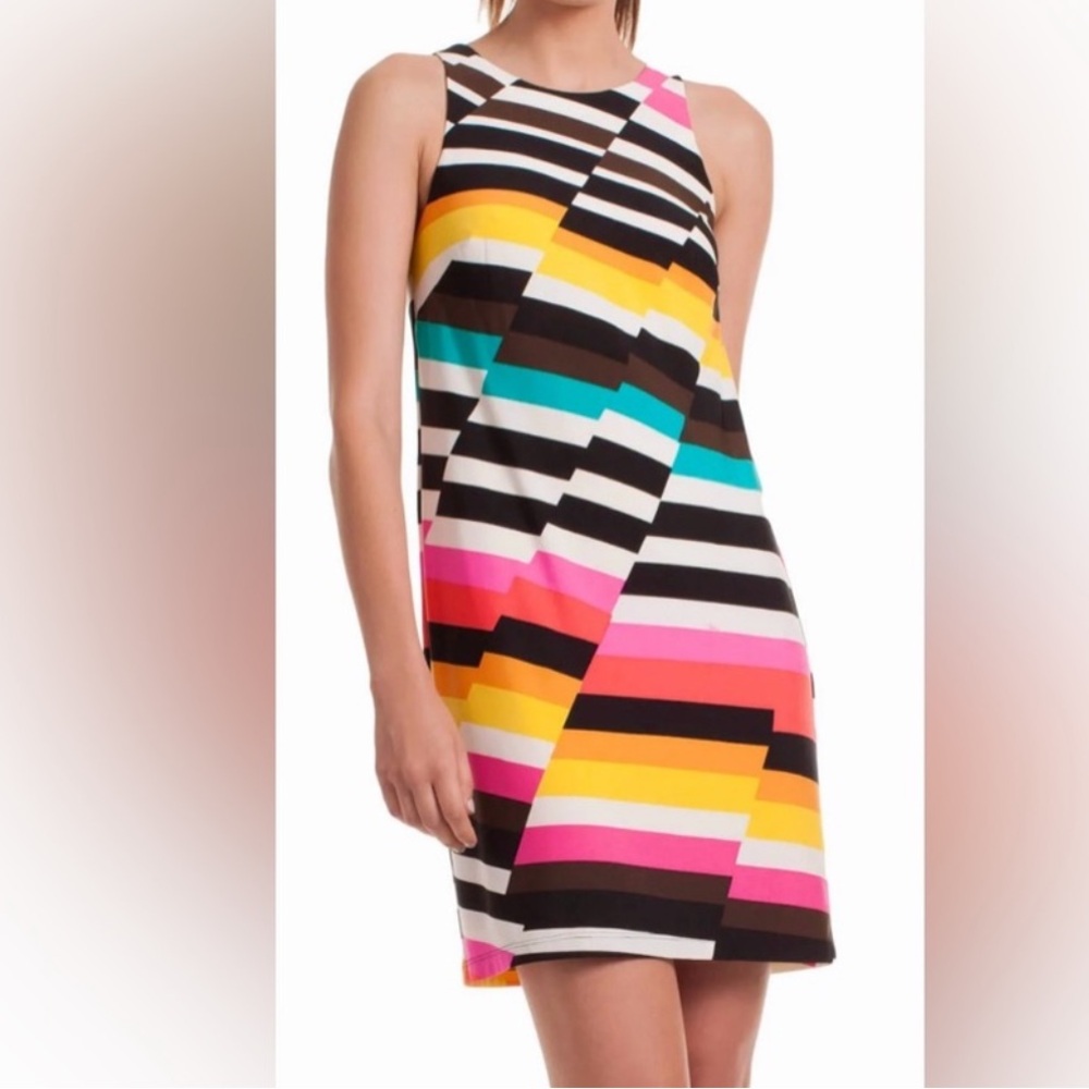 Trina Turk Macey Colorful Canyon Stripe Sleeveless Macey Mini Dress